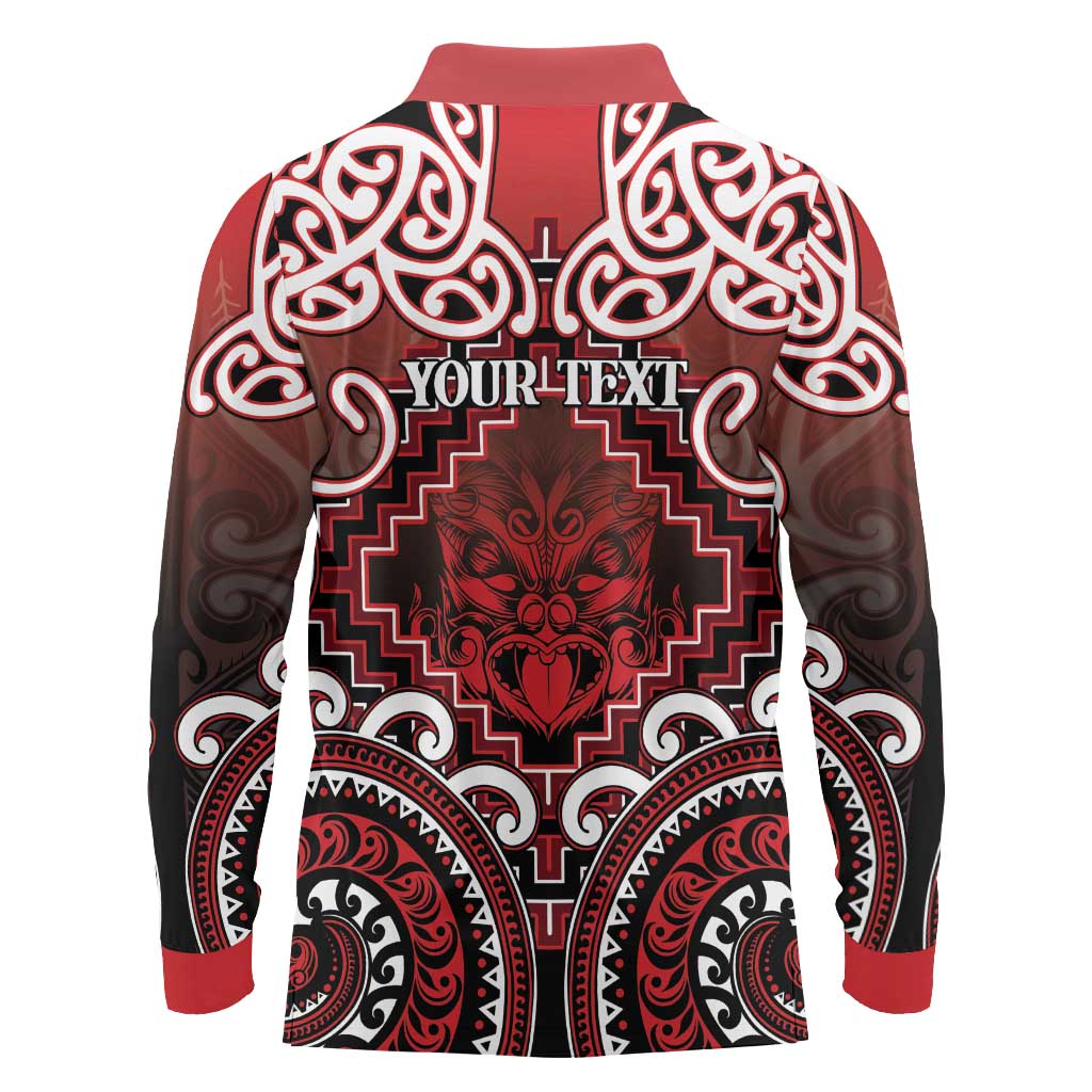 Personalised New Zealand Aotearoa Long Sleeve Polo Shirt Te Reo Maori Ake Ake Ake - Polynesian Pride