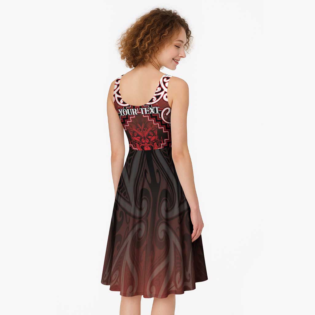 Personalised New Zealand Aotearoa Midi Dress Te Reo Maori Ake Ake Ake - Polynesian Pride