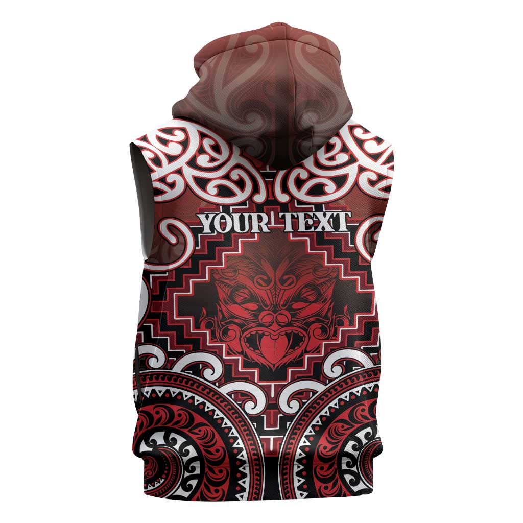 Personalised New Zealand Aotearoa Sleeveless Hoodie Te Reo Maori Ake Ake Ake - Polynesian Pride