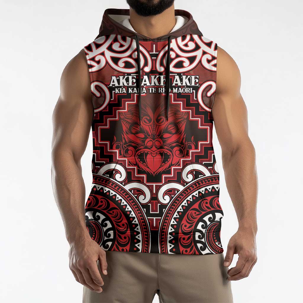 Personalised New Zealand Aotearoa Sleeveless Hoodie Te Reo Maori Ake Ake Ake - Polynesian Pride