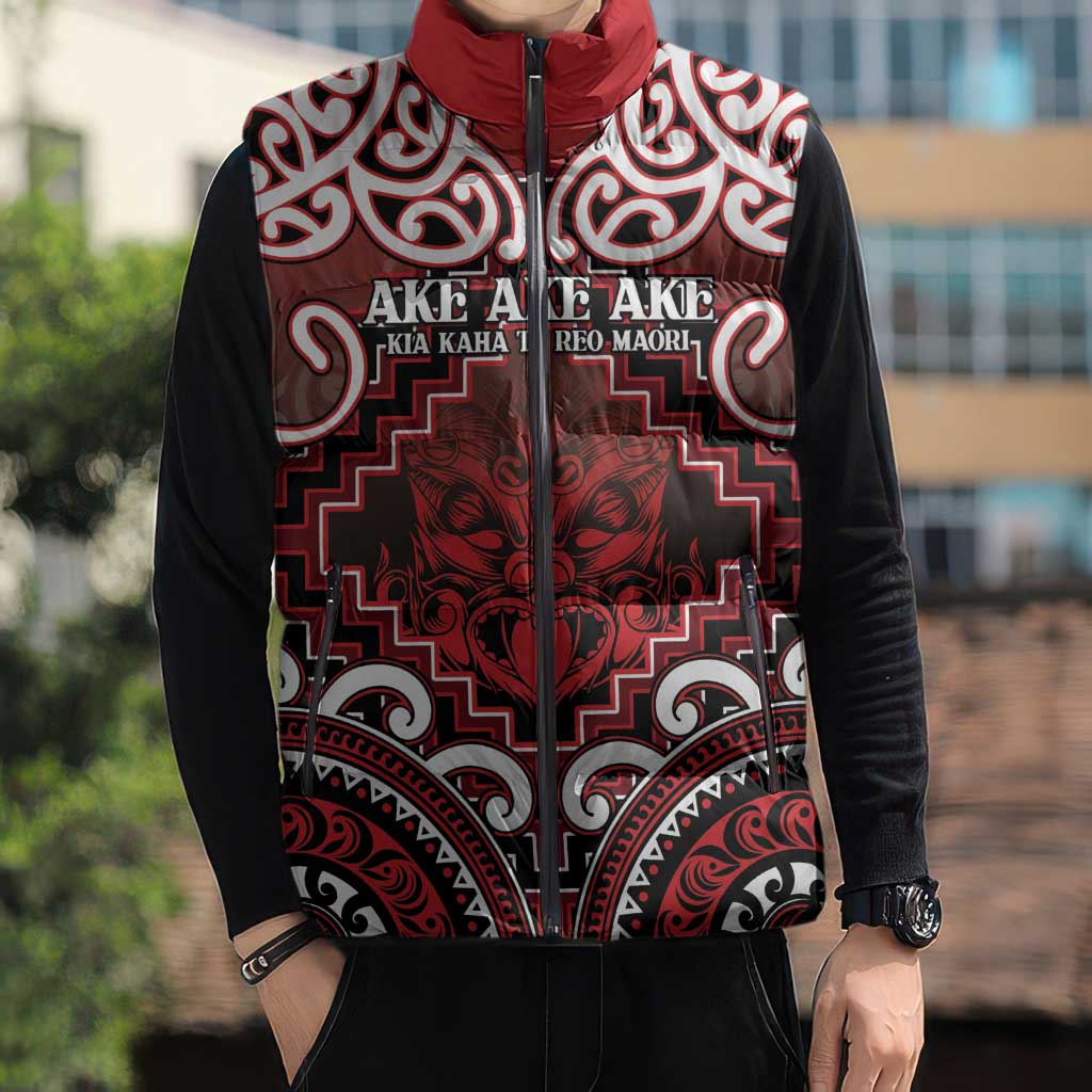 Personalised New Zealand Aotearoa Sleeveless Puffer Jacket Te Reo Maori Ake Ake Ake - Polynesian Pride