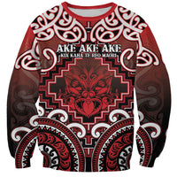 Personalised New Zealand Aotearoa Sweatshirt Te Reo Maori Ake Ake Ake - Polynesian Pride