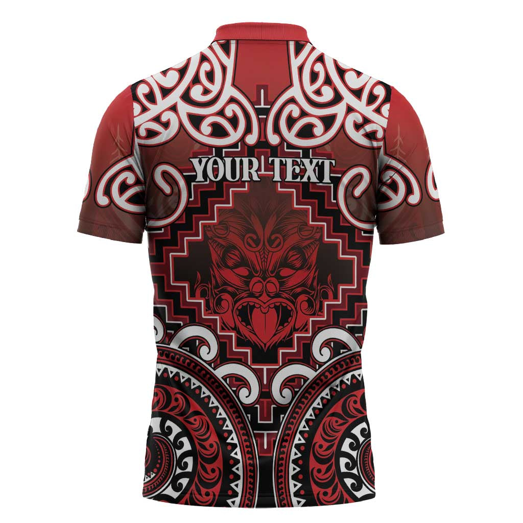 Personalised New Zealand Aotearoa Zipper Polo Shirt Te Reo Maori Ake Ake Ake - Polynesian Pride