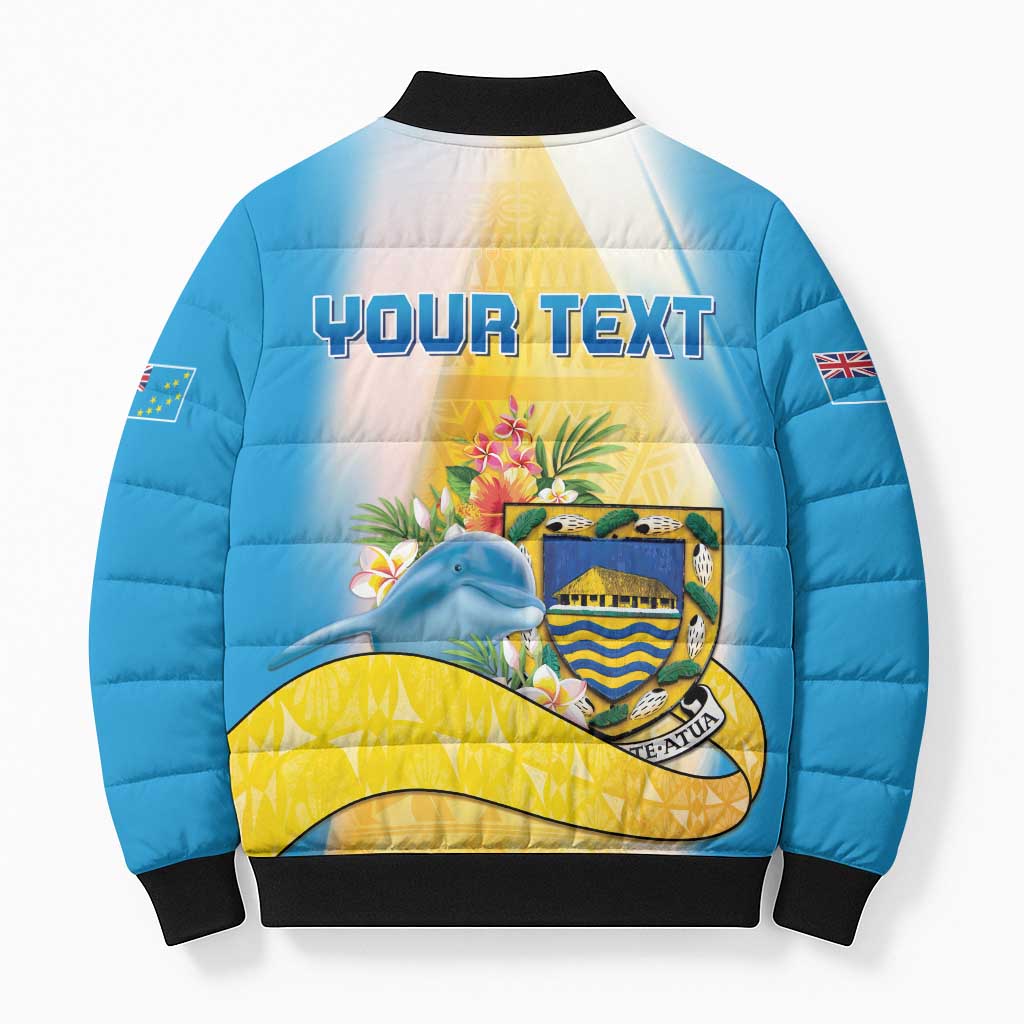Personalised Tuvalu Independence Day Bomber Puffer Jacket Tuvalu Mo Te Atua LT05 - Polynesian Pride
