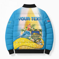 Personalised Tuvalu Independence Day Bomber Puffer Jacket Tuvalu Mo Te Atua LT05 - Polynesian Pride