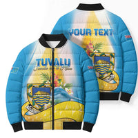 Personalised Tuvalu Independence Day Bomber Puffer Jacket Tuvalu Mo Te Atua LT05 - Polynesian Pride