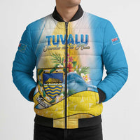 Personalised Tuvalu Independence Day Bomber Puffer Jacket Tuvalu Mo Te Atua LT05 - Polynesian Pride