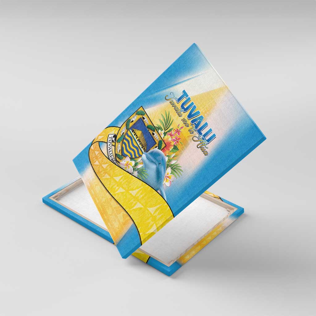 Tuvalu Independence Day Canvas Wall Art Tuvalu Mo Te Atua LT05 With Frame Yellow - Polynesian Pride