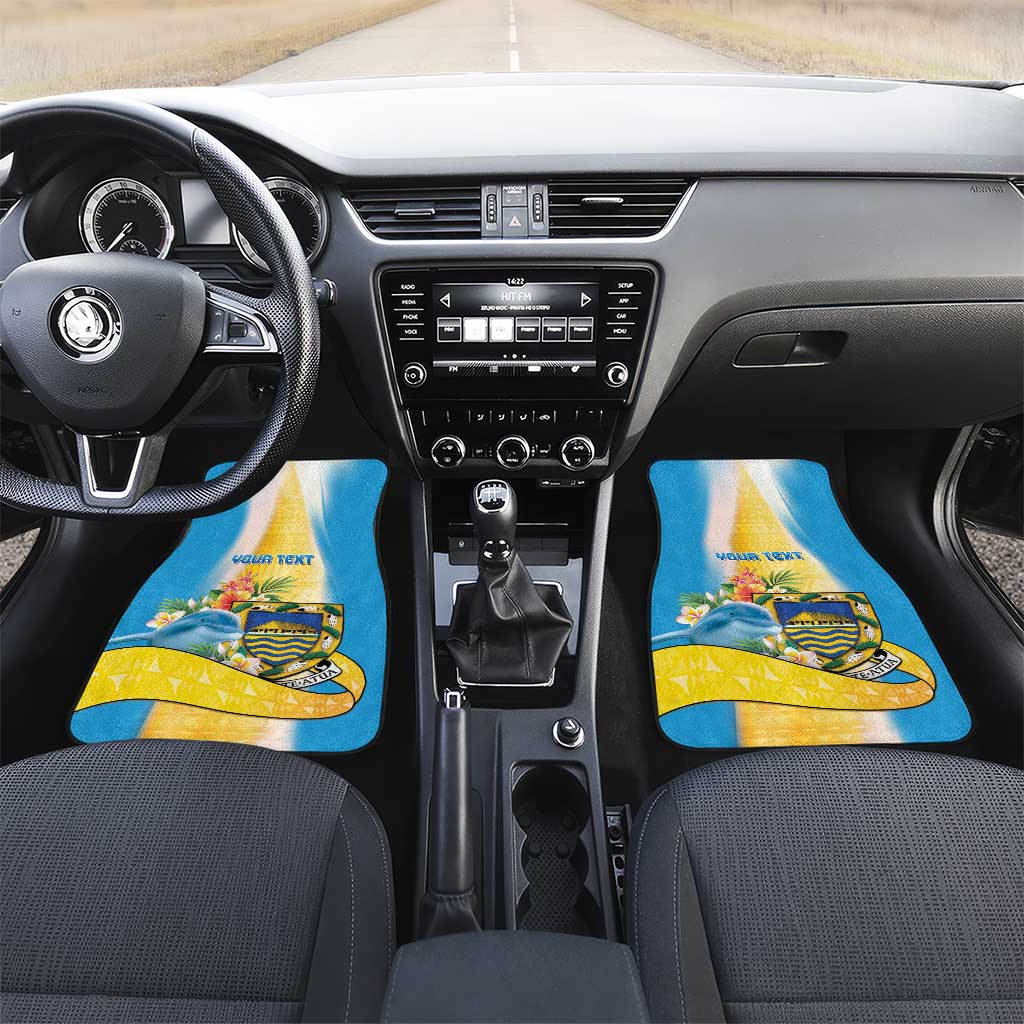 Tuvalu Independence Day Car Mats Tuvalu Mo Te Atua LT05 Set 2pcs - Front Yellow - Polynesian Pride