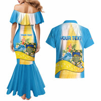 Personalised Tuvalu Independence Day Couples Matching Mermaid Dress and Hawaiian Shirt Tuvalu Mo Te Atua - Polynesian Pride