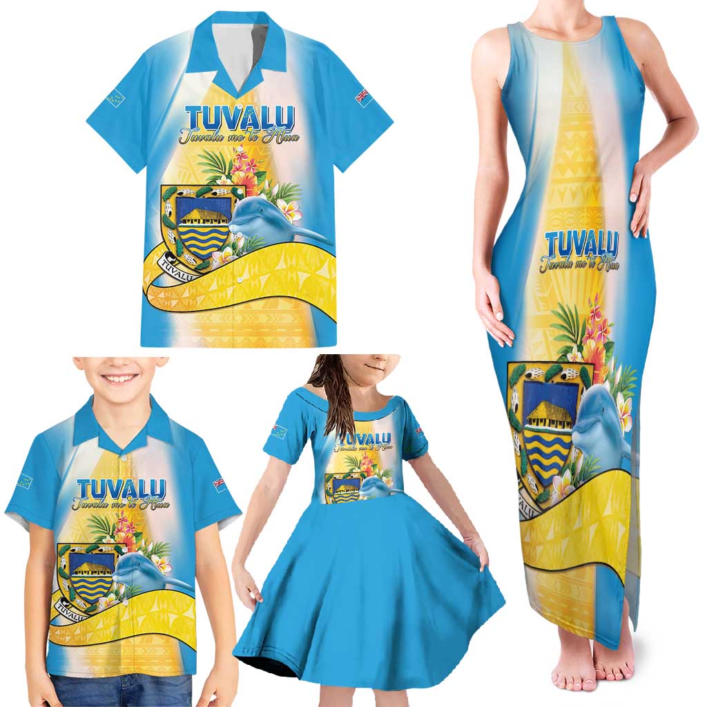 Personalised Tuvalu Independence Day Family Matching Tank Maxi Dress and Hawaiian Shirt Tuvalu Mo Te Atua - Polynesian Pride