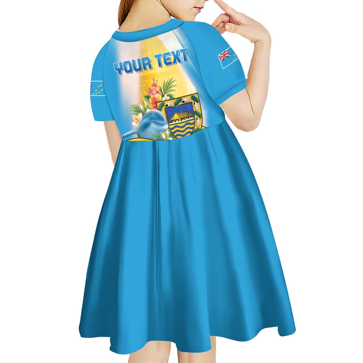 Personalised Tuvalu Independence Day Kid Short Sleeve Dress Tuvalu Mo Te Atua LT05 - Polynesian Pride