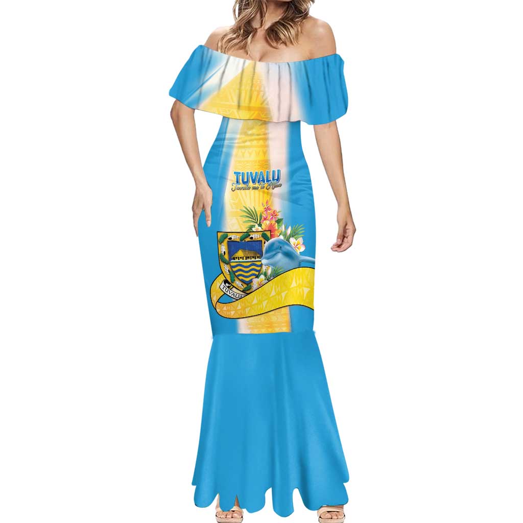 Personalised Tuvalu Independence Day Mermaid Dress Tuvalu Mo Te Atua LT05 - Polynesian Pride