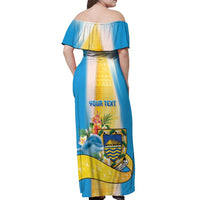 Personalised Tuvalu Independence Day Off Shoulder Maxi Dress Tuvalu Mo Te Atua LT05 - Polynesian Pride
