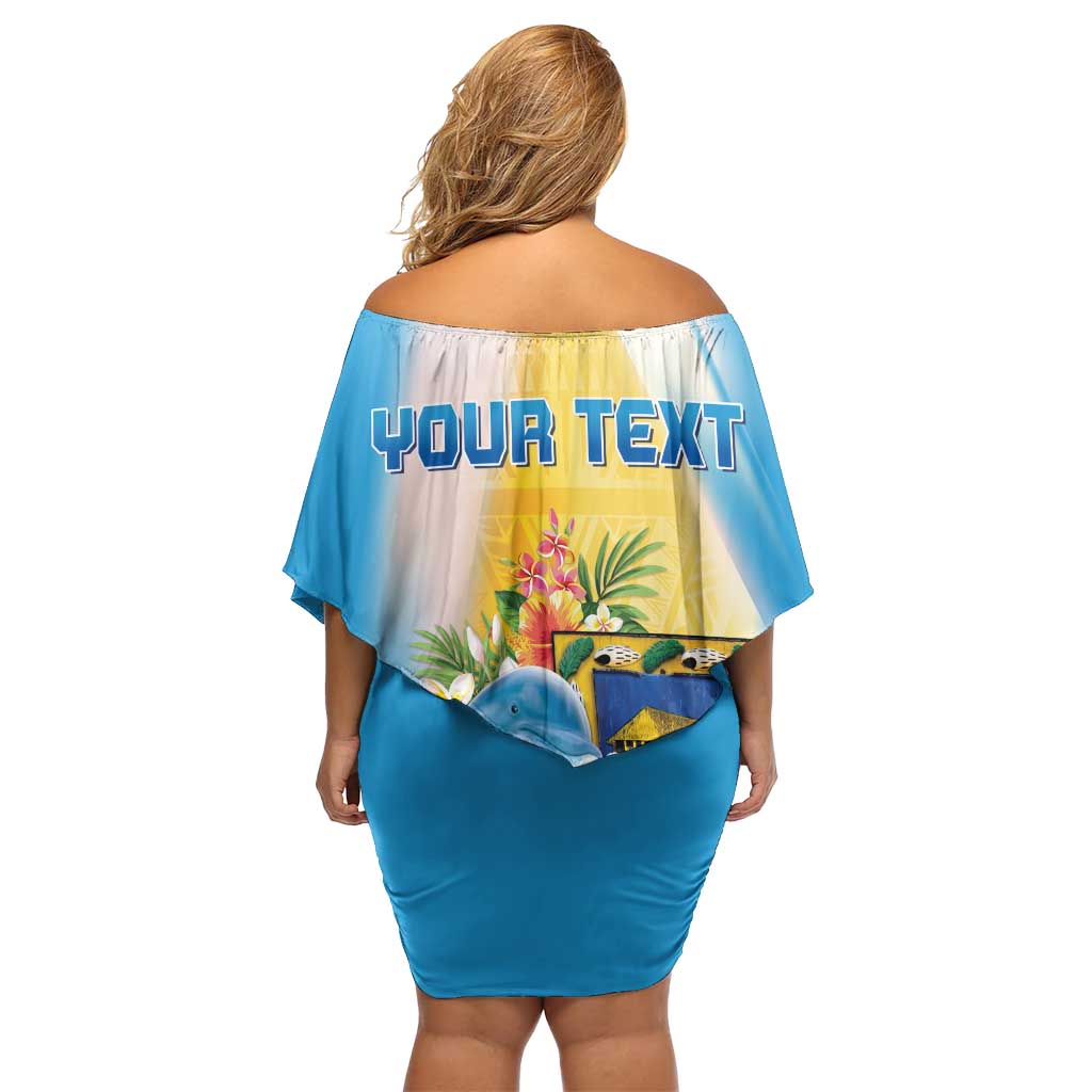 Personalised Tuvalu Independence Day Off Shoulder Short Dress Tuvalu Mo Te Atua LT05 - Polynesian Pride