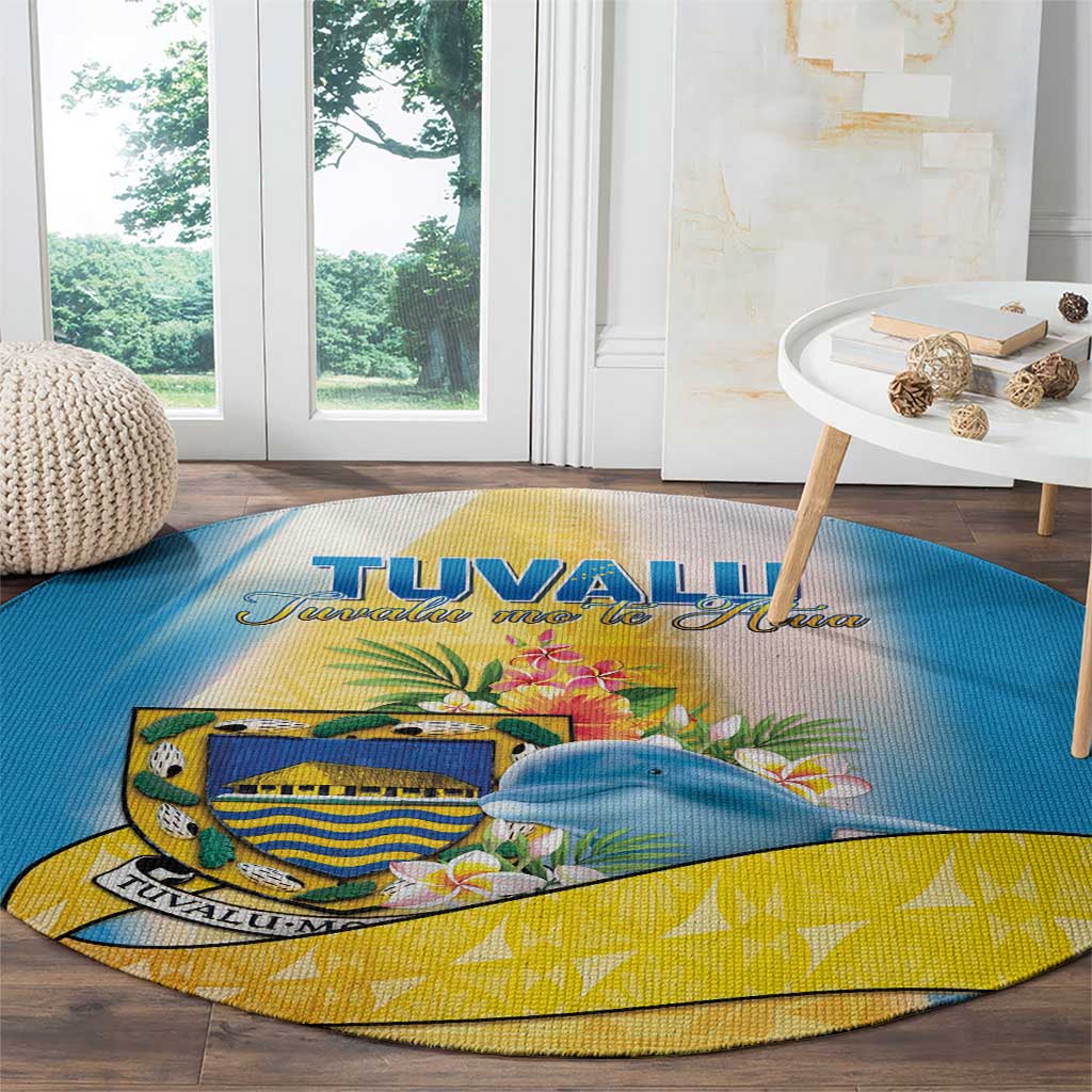 Tuvalu Independence Day Round Carpet Tuvalu Mo Te Atua LT05 - Polynesian Pride