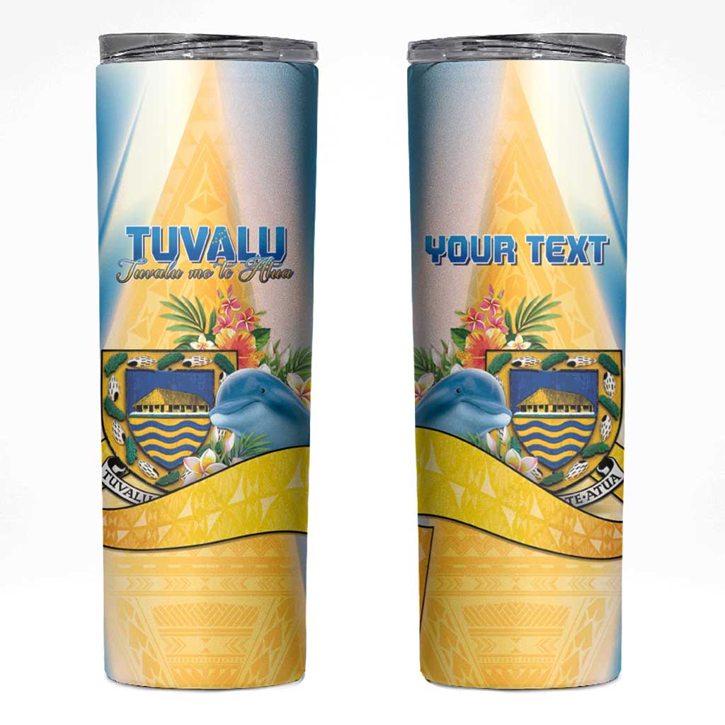 Personalised Tuvalu Independence Day Skinny Tumbler Tuvalu Mo Te Atua - Polynesian Pride