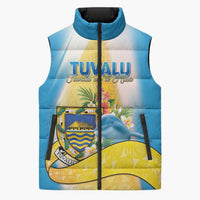 Personalised Tuvalu Independence Day Sleeveless Puffer Jacket Tuvalu Mo Te Atua LT05 Unisex Yellow - Polynesian Pride