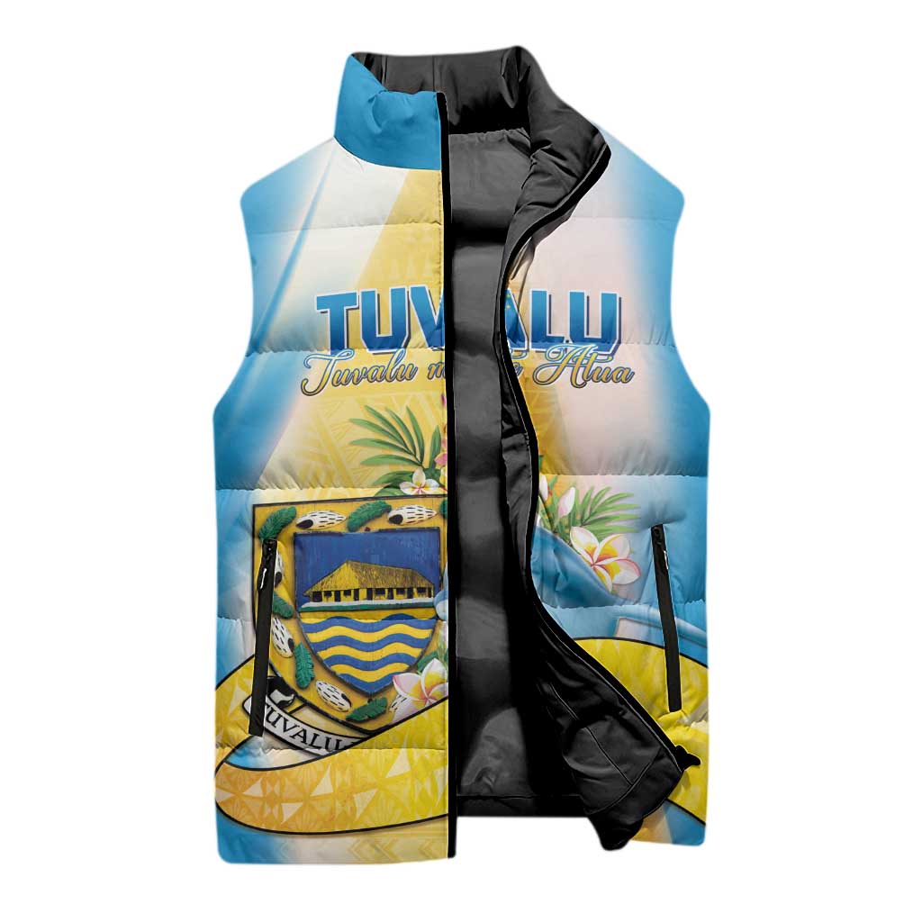 Personalised Tuvalu Independence Day Sleeveless Puffer Jacket Tuvalu Mo Te Atua LT05 - Polynesian Pride