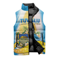 Personalised Tuvalu Independence Day Sleeveless Puffer Jacket Tuvalu Mo Te Atua LT05 - Polynesian Pride
