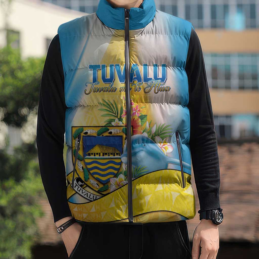 Personalised Tuvalu Independence Day Sleeveless Puffer Jacket Tuvalu Mo Te Atua LT05 - Polynesian Pride