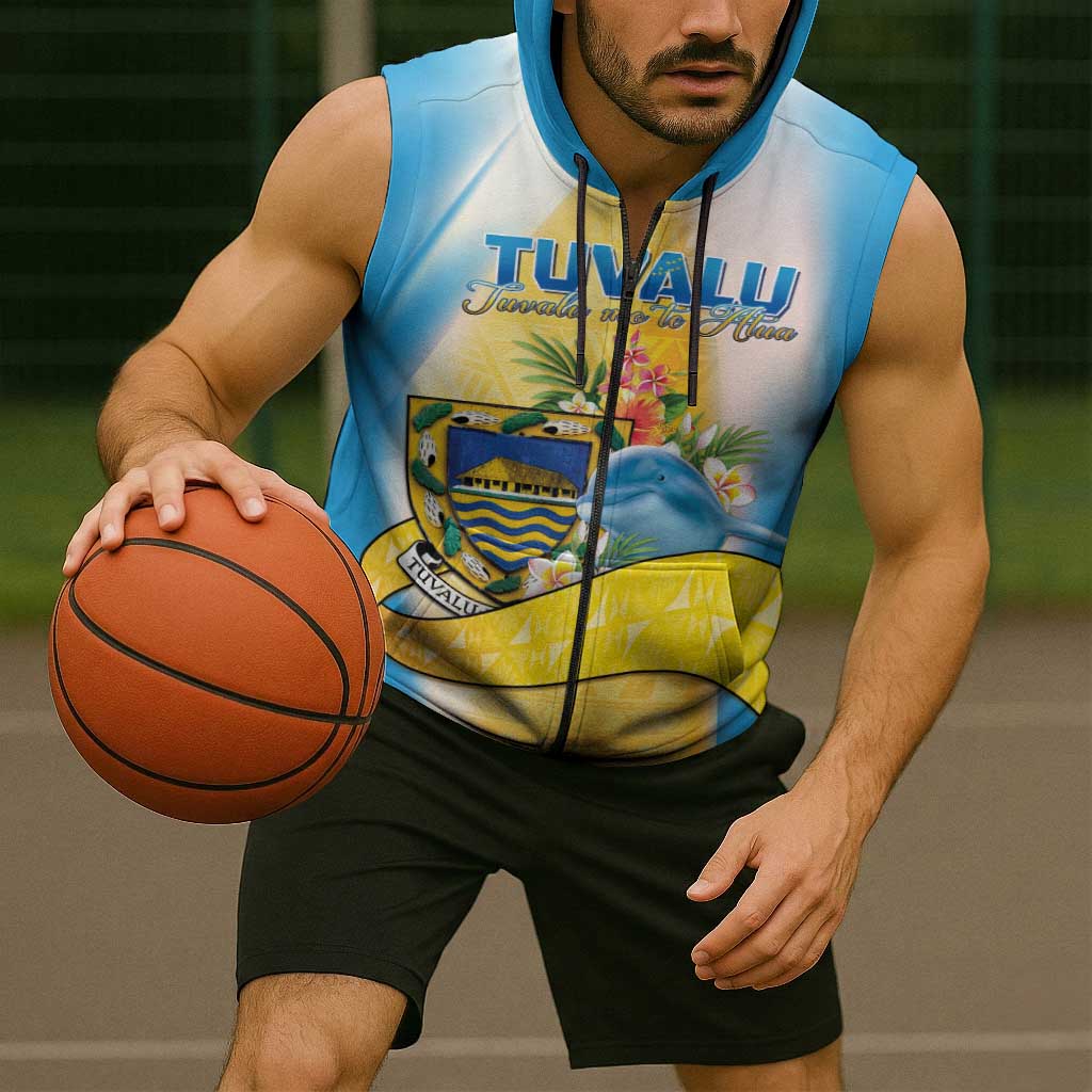 Personalised Tuvalu Independence Day Sleeveless Zip Hoodie Tuvalu Mo Te Atua - Polynesian Pride