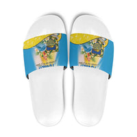 Tuvalu Independence Day Slide Sandals Tuvalu Mo Te Atua LT05 Yellow - Polynesian Pride