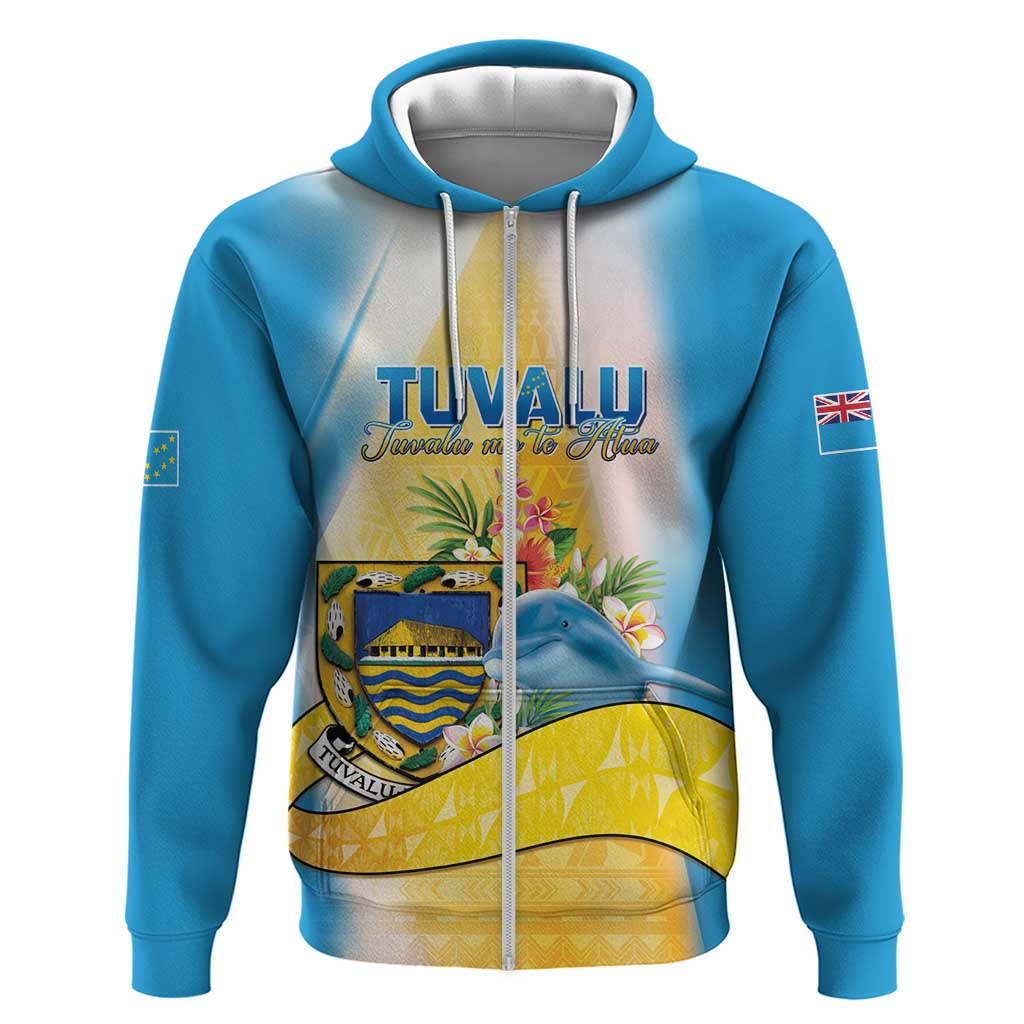 Personalised Tuvalu Independence Day Zip Hoodie Tuvalu Mo Te Atua LT05 Zip Hoodie Yellow - Polynesian Pride