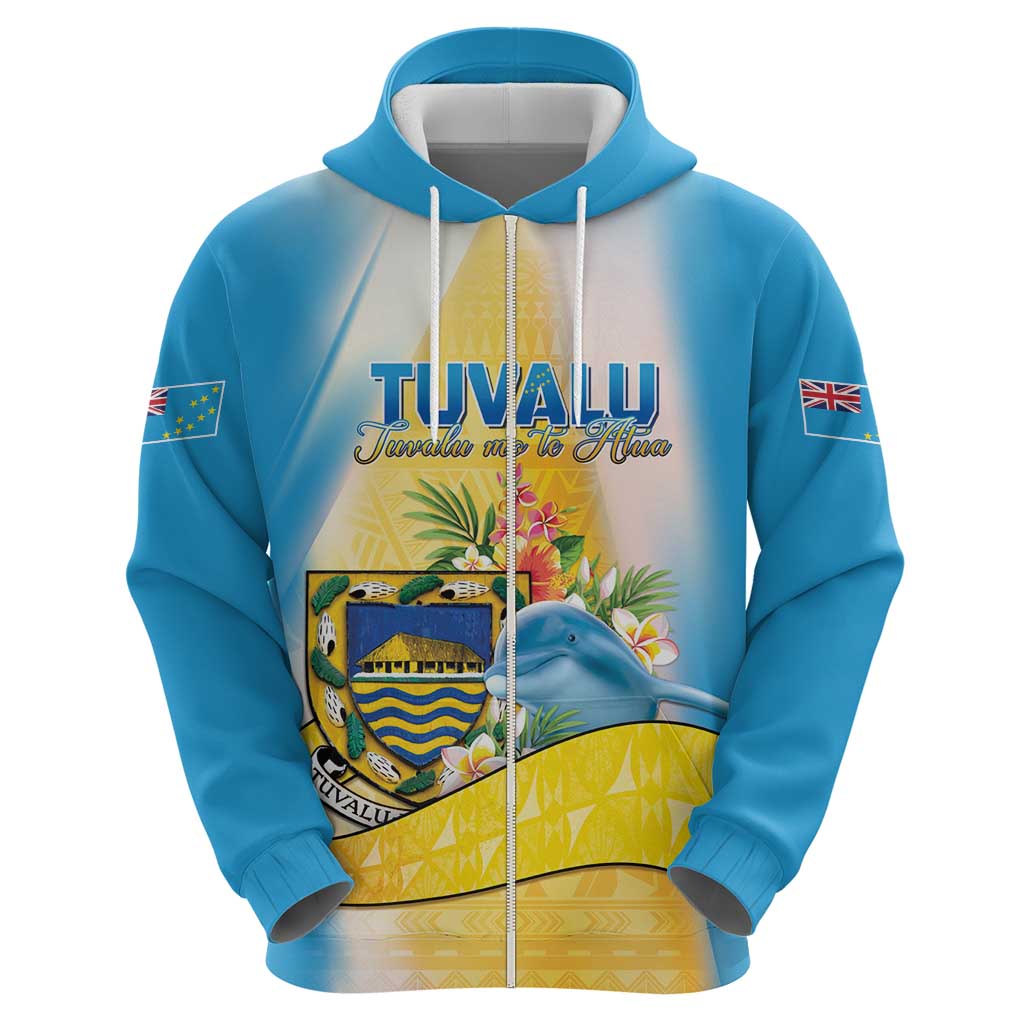 Personalised Tuvalu Independence Day Zip Hoodie Tuvalu Mo Te Atua LT05 - Polynesian Pride