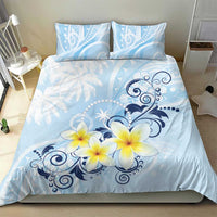 FSM Chuuk Constitution Day Bedding Set Polynesian Curves Plumeria - Polynesian Pride