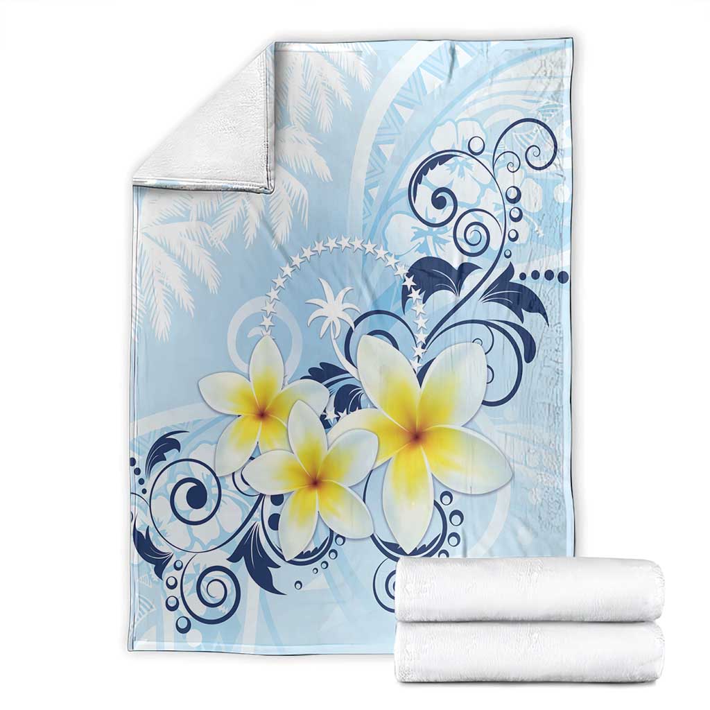 FSM Chuuk Constitution Day Blanket Polynesian Curves Plumeria - Polynesian Pride