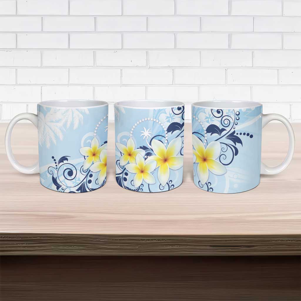 FSM Chuuk Constitution Day Ceramic Mug Polynesian Curves Plumeria - Polynesian Pride