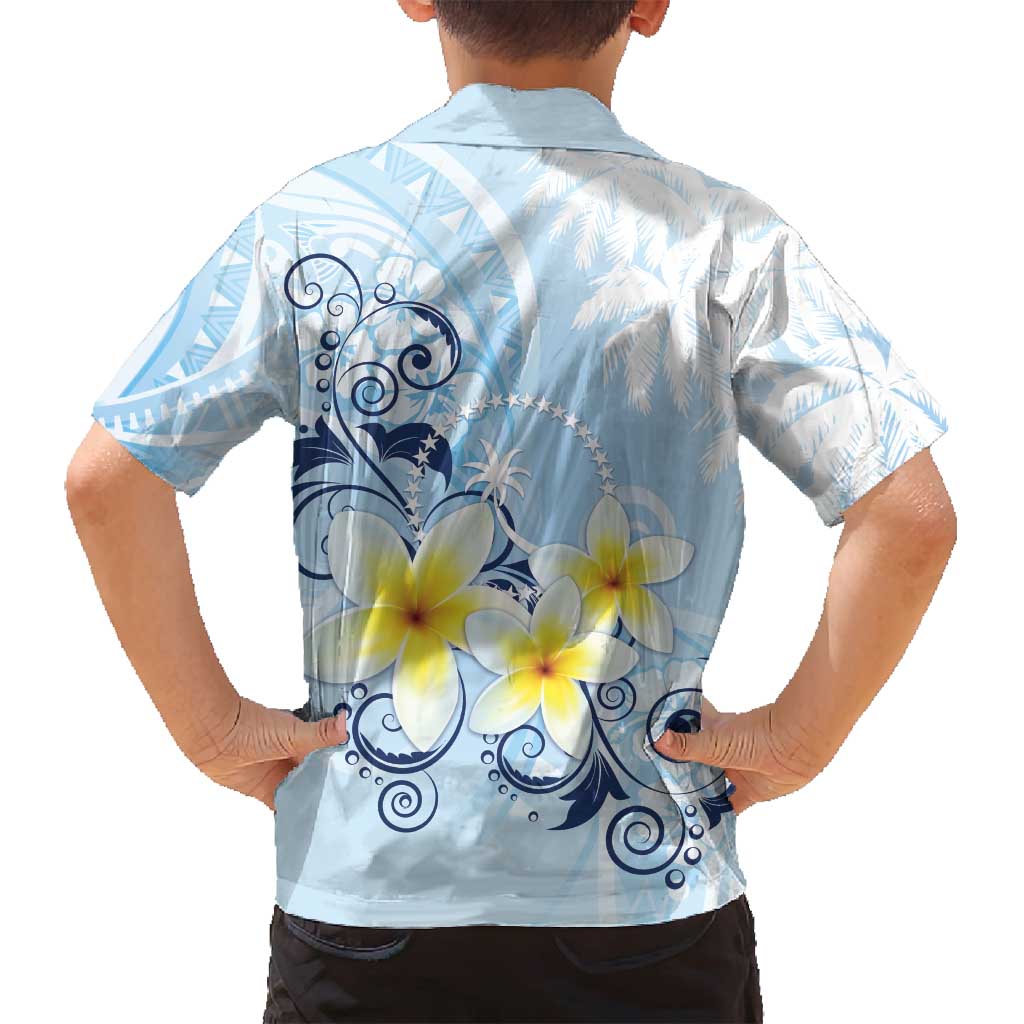 FSM Chuuk Constitution Day Family Matching Puletasi and Hawaiian Shirt Polynesian Curves Plumeria - Polynesian Pride