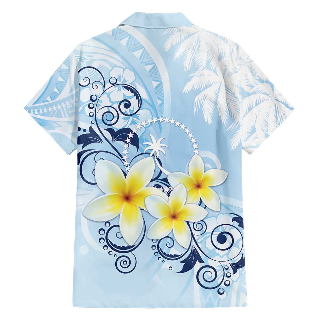 FSM Chuuk Constitution Day Family Matching Short Sleeve Bodycon Dress and Hawaiian Shirt Polynesian Curves Plumeria - Polynesian Pride