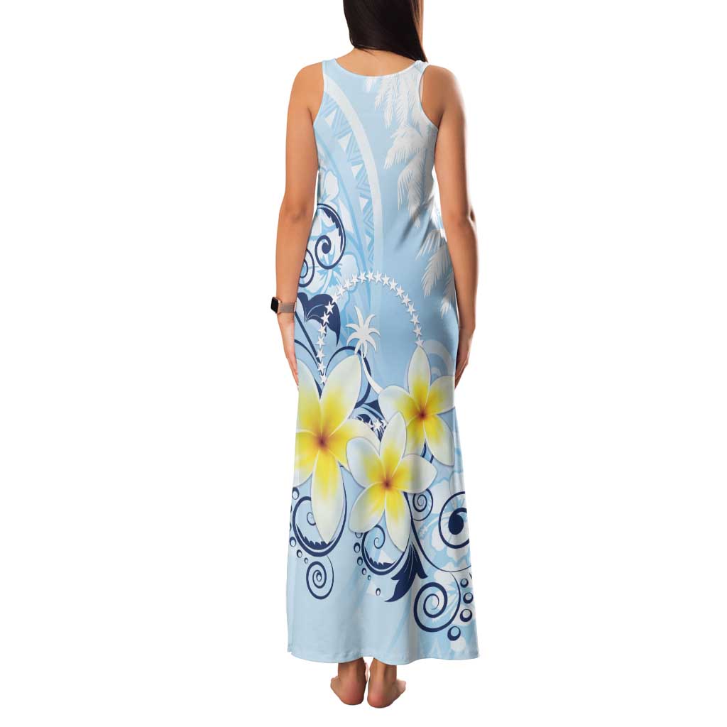 FSM Chuuk Constitution Day Family Matching Tank Maxi Dress and Hawaiian Shirt Polynesian Curves Plumeria - Polynesian Pride