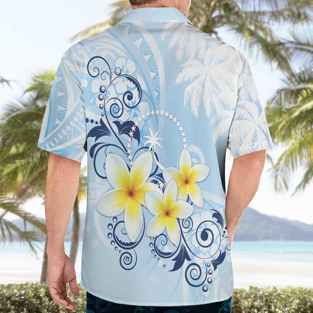 FSM Chuuk Constitution Day Hawaiian Shirt Polynesian Curves Plumeria - Polynesian Pride