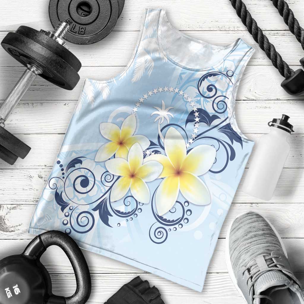 FSM Chuuk Constitution Day Men Tank Top Polynesian Curves Plumeria - Polynesian Pride