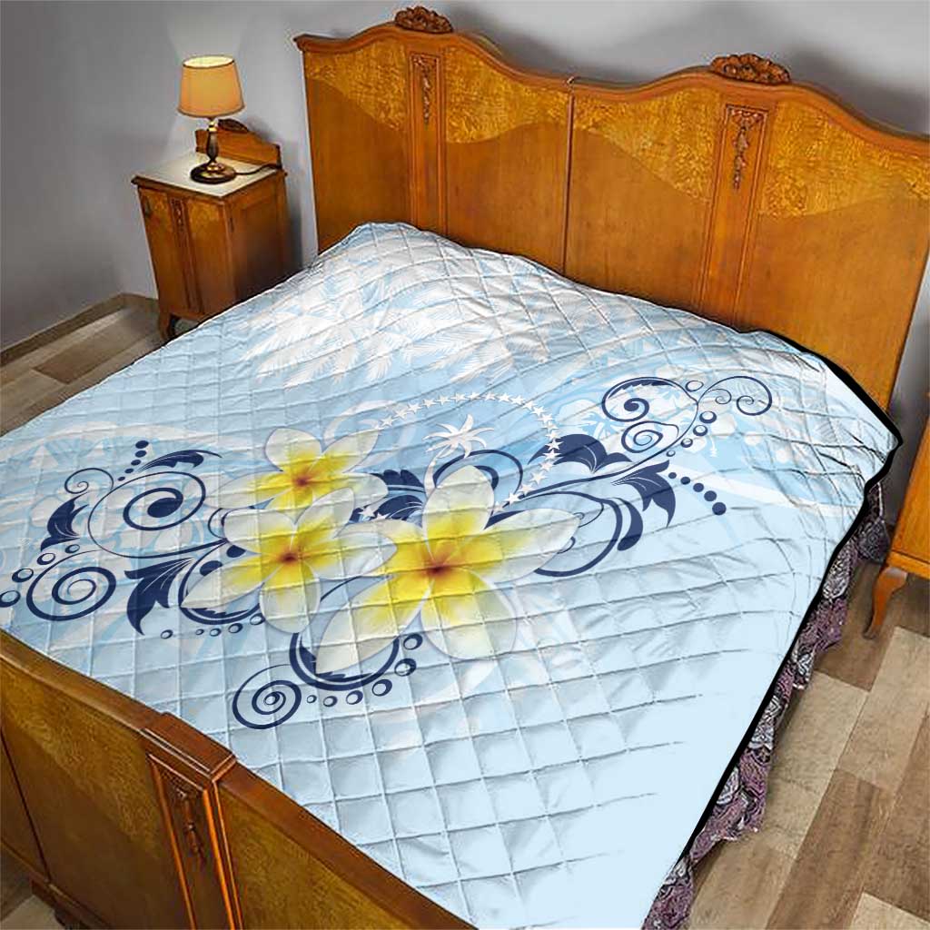 FSM Chuuk Constitution Day Quilt Polynesian Curves Plumeria - Polynesian Pride