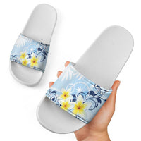 FSM Chuuk Constitution Day Slide Sandals Polynesian Curves Plumeria - Polynesian Pride