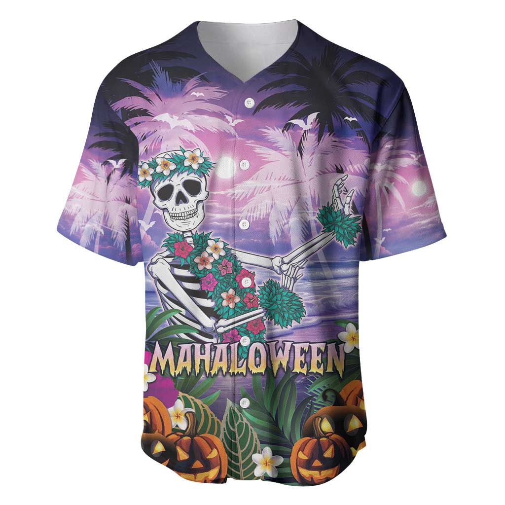 Happy Hulaween Baseball Jersey Mahaloween Skeleton Dancing