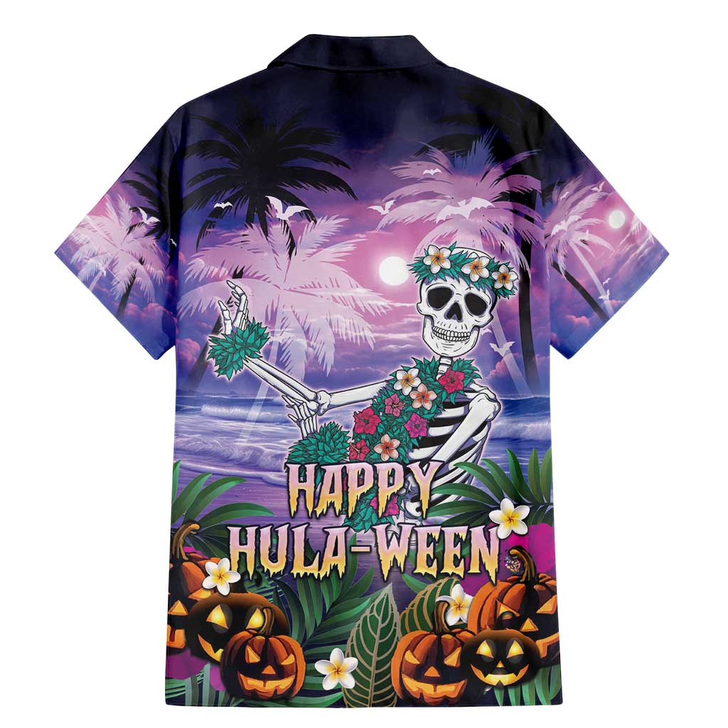 Happy Hulaween Family Matching Mermaid Dress and Hawaiian Shirt Mahaloween Skeleton Dancing