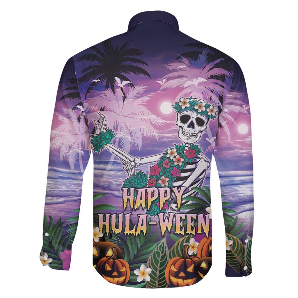 Happy Hulaween Family Matching Mermaid Dress and Hawaiian Shirt Mahaloween Skeleton Dancing