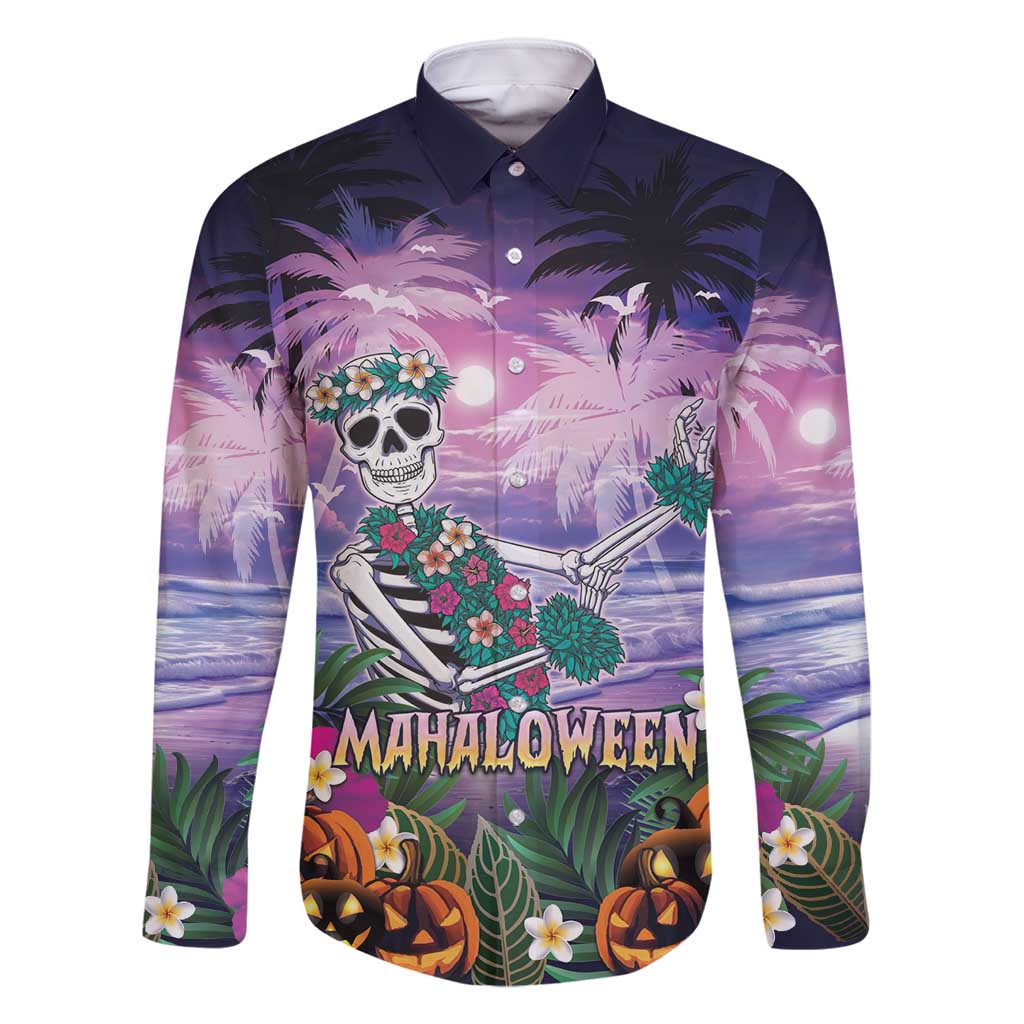 Happy Hulaween Family Matching Tank Maxi Dress and Hawaiian Shirt Mahaloween Skeleton Dancing