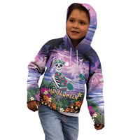Happy Hulaween Kid Hoodie Mahaloween Skeleton Dancing
