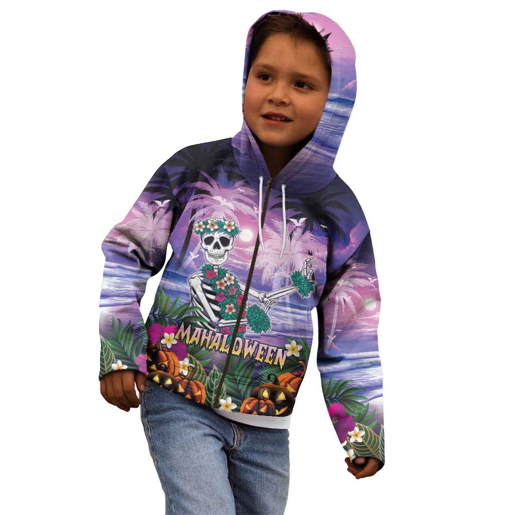 Happy Hulaween Kid Hoodie Mahaloween Skeleton Dancing
