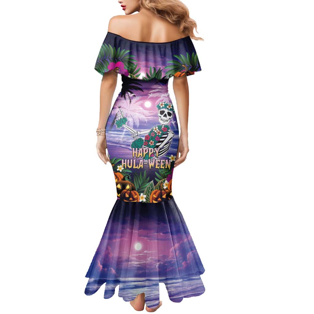 Happy Hulaween Mermaid Dress Mahaloween Skeleton Dancing LT05 - Polynesian Pride