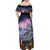 Happy Hulaween Off Shoulder Maxi Dress Mahaloween Skeleton Dancing