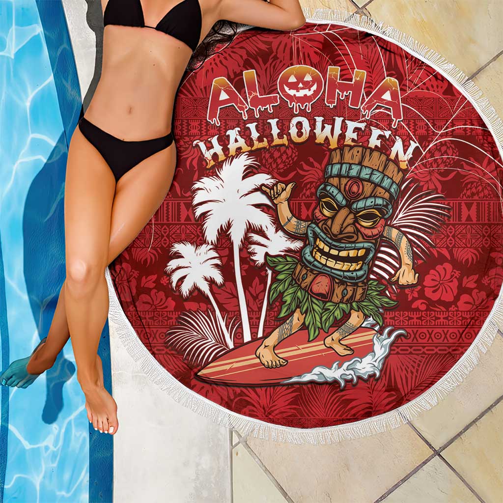 Aloha Halloween Beach Blanket Skeleton Surfing