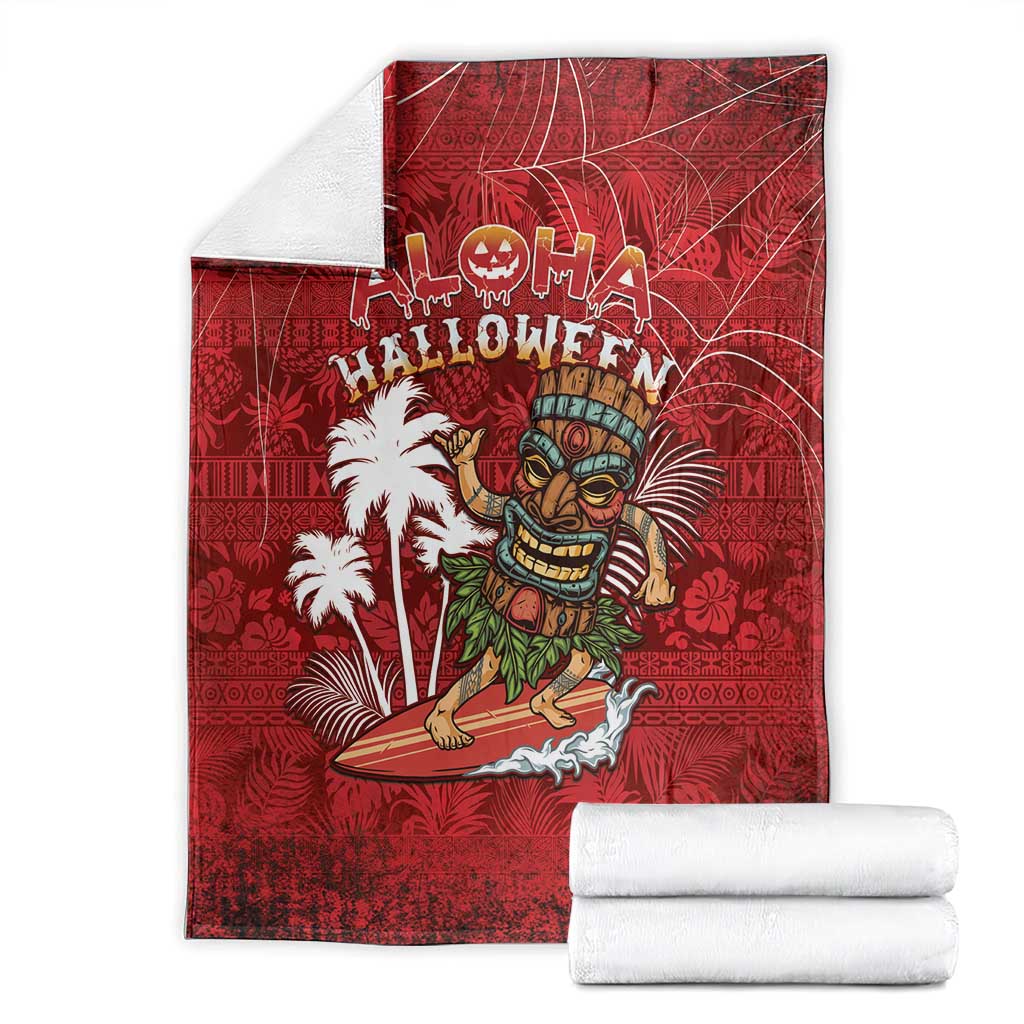 Aloha Halloween Blanket Skeleton Surfing
