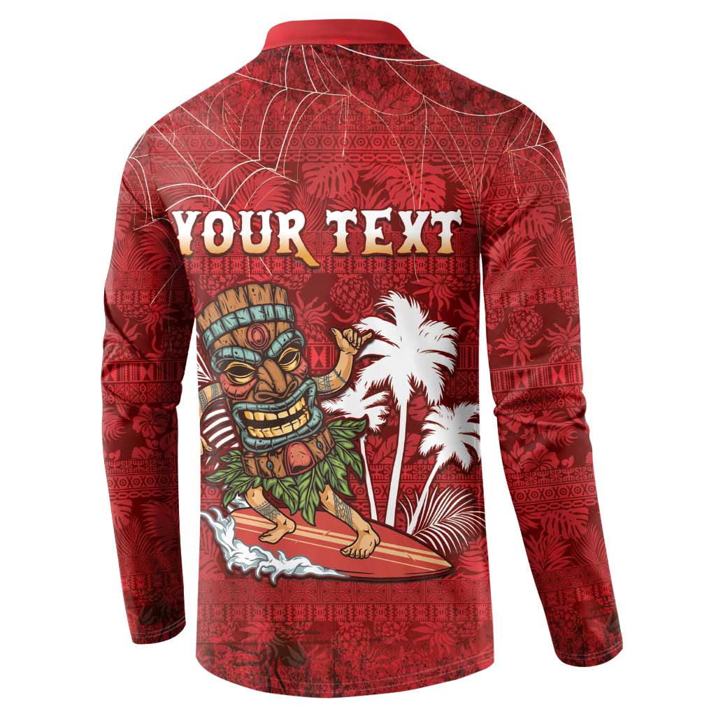 Personalised Aloha Halloween Button Sweatshirt Skeleton Surfing